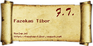 Fazekas Tibor névjegykártya